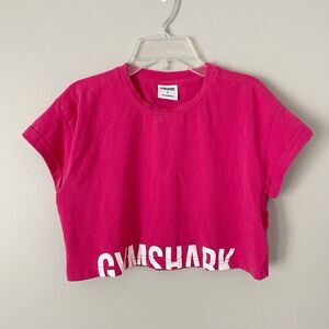 Gymshark Size S Pink Short Sleeve Crop Top Cotton Blend